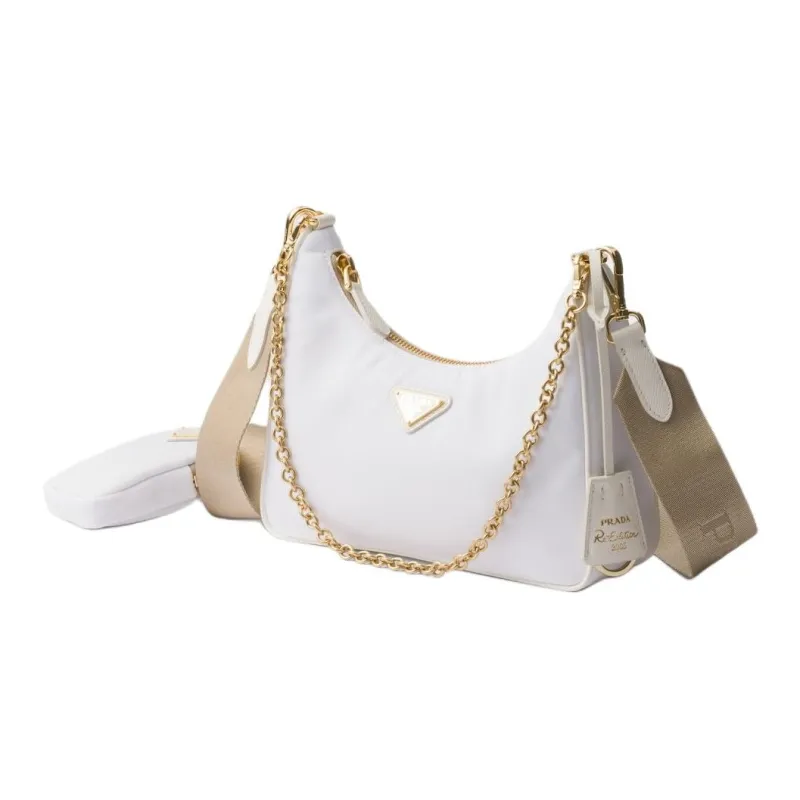 PRADA Re Edition Recycled Polyamide Shoulder Bag Women's White-1