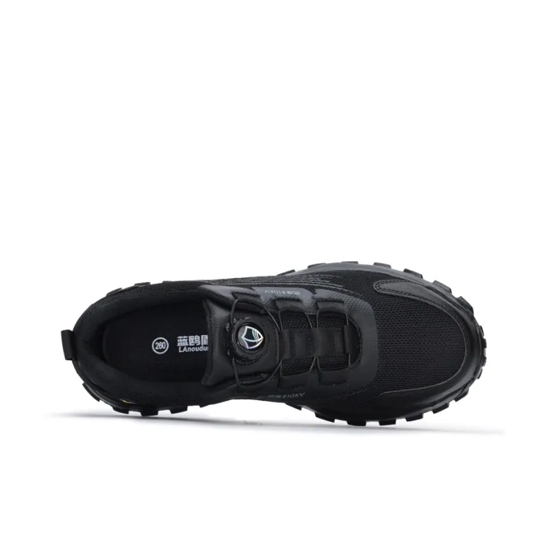 Blue Gull Shield Breathable Impact Resistant Lightweight Low Top Outdoor Shoes Unisex Black-3