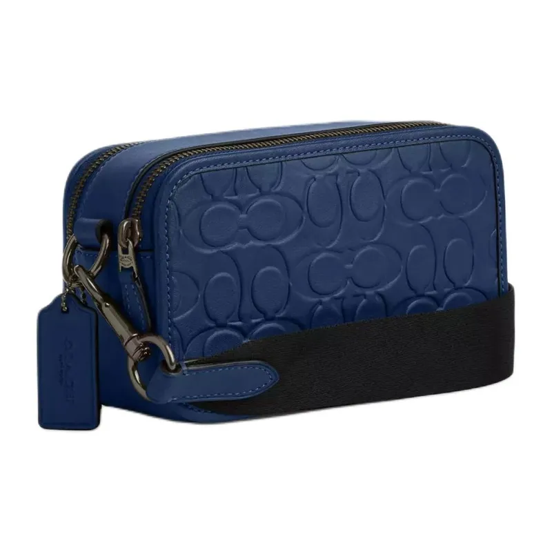 COACH WyattSignature Smooth Calf Leather Shoulder Bag, Crossbody Bag Mini Men's Blue-1