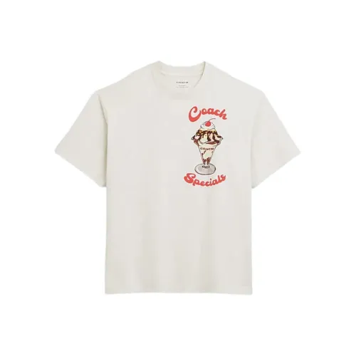 COACH T-Shirts Men Gray White