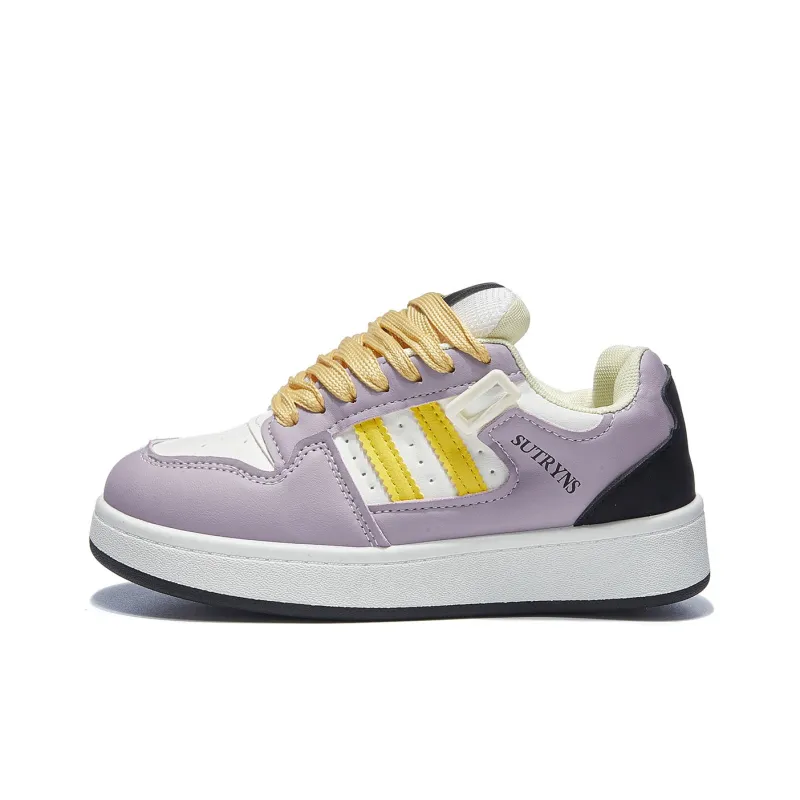 Little Red Man Anti Slip And Wear Resistant Height Increasing Low Top Skateboard Shoes Women's Purple-0