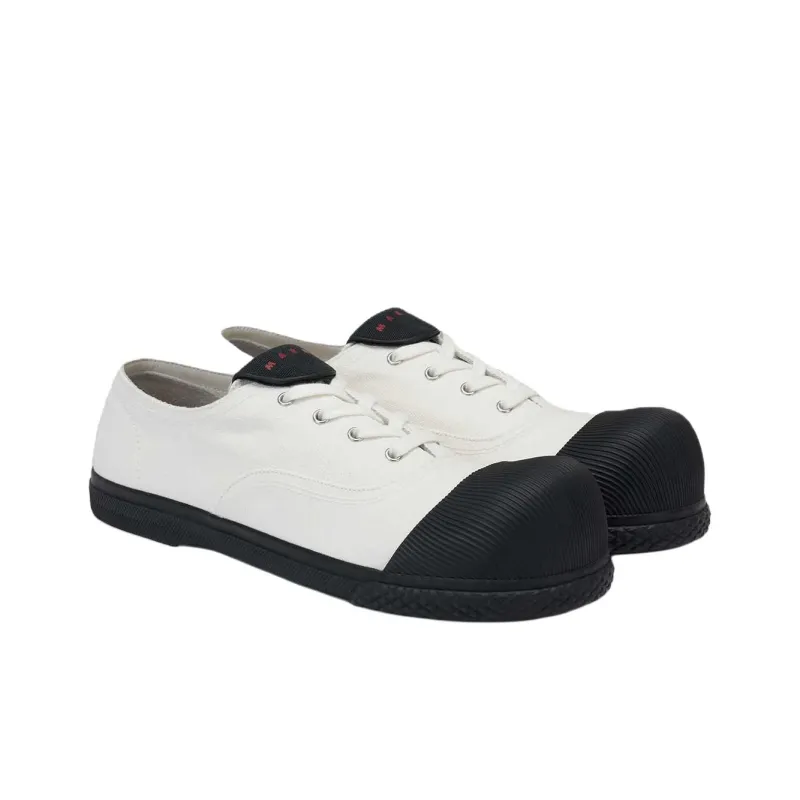 MARNI COTTON WAVE Low Top Canvas Shoes Women's White-2
