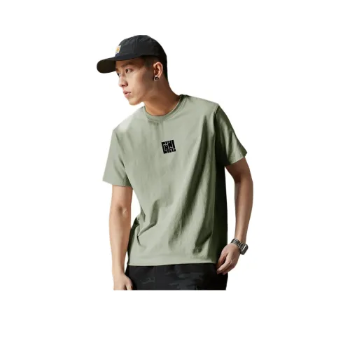 Tonlion T-Shirt Men's Gray Yellow Green