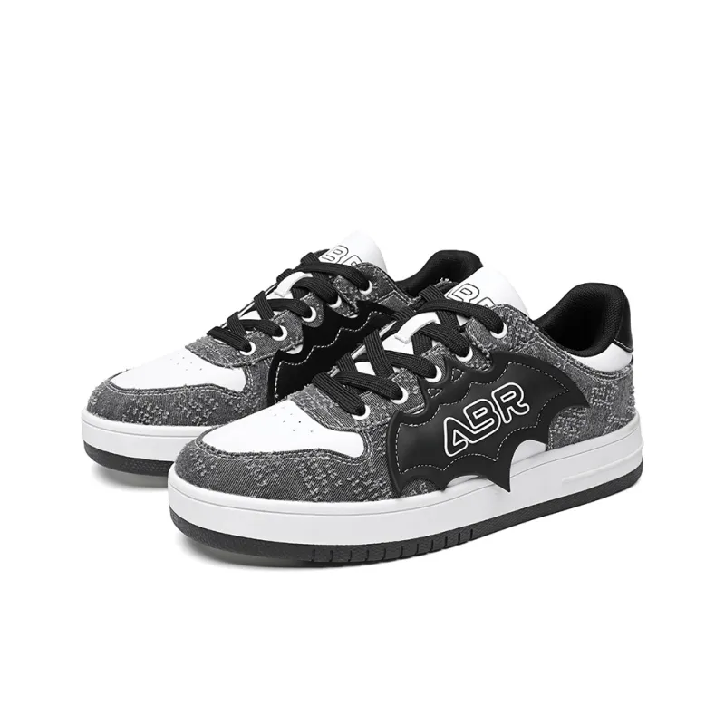 ABIDJAN Bat Star Denim Collection Lightweight And Breathable Low Top Skateboard Shoes Unisex Denim Black-2