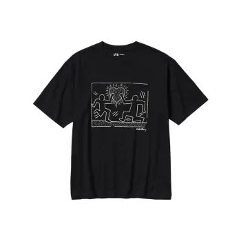 UNIQLO Drop Shoulder Sleeve T-Shirt Unisex Black