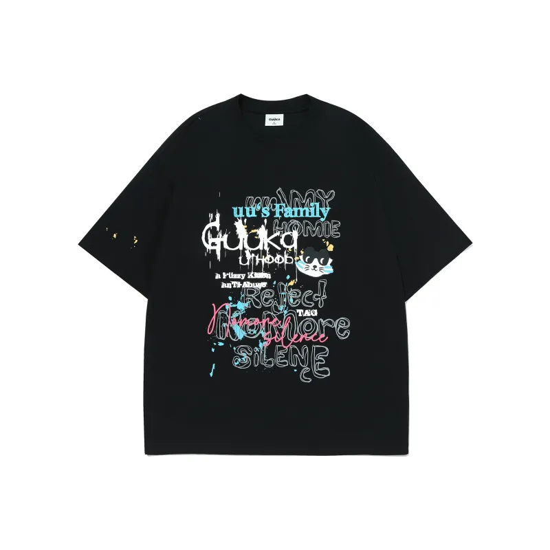 Guuka Short Sleeved T Shirts Unisex Black-0