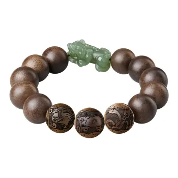 Moonstone Edge Agarwood Precious Wood Bracelets Men's