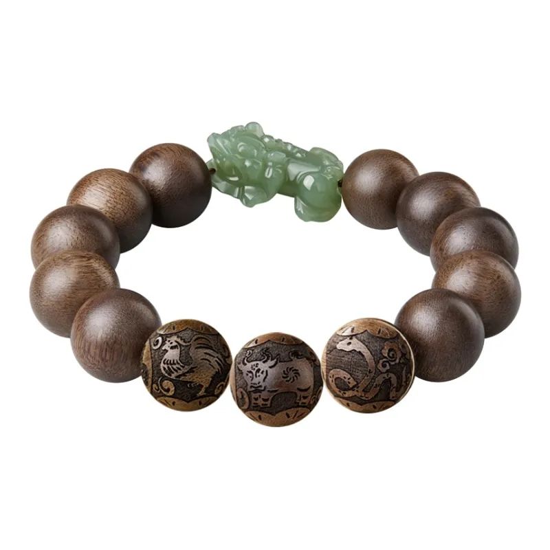 Moonstone Edge Agarwood Precious Wood Bracelets Men's-2