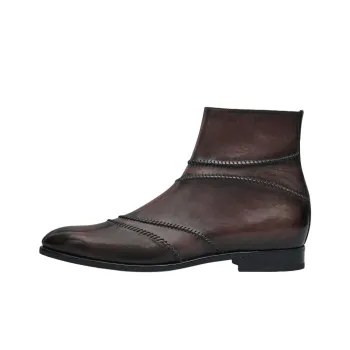 BERLUTI Rapiécé Reprisé Scritto 24 Winter Collection Ankle Boots Men's Dark Brown