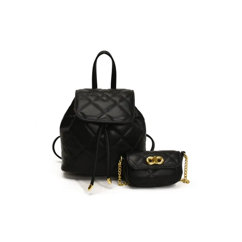 TTaG．baG PU Backpack Women's White/Pink/Black-8