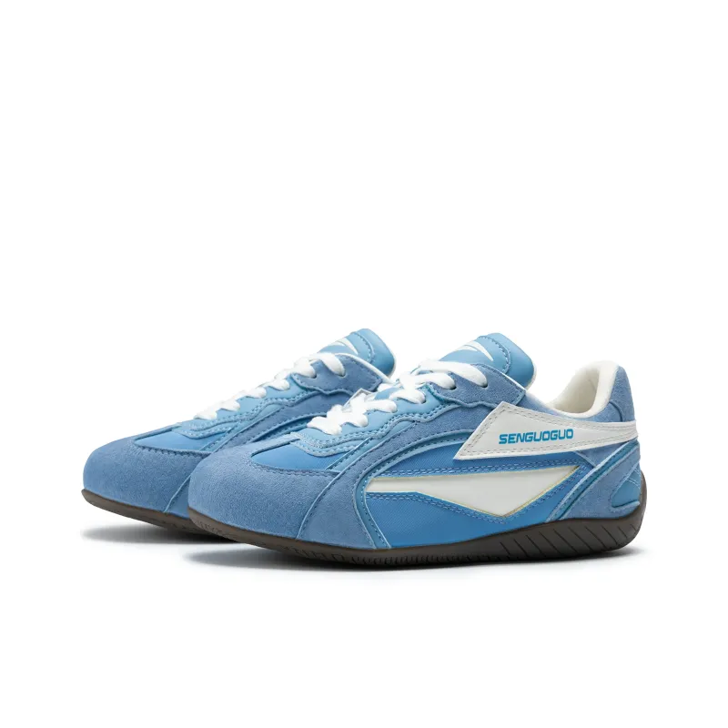 SENGUOGUO Cushioning, Slip Resistant, And Abrasion Resistant Low Top Casual Shoes Unisex Blue White-1