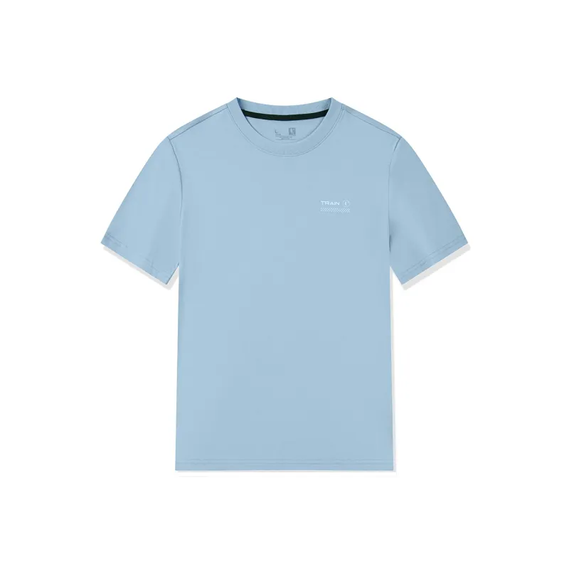 QIAODAN T Shirt Men's Soft Gray Blue-0