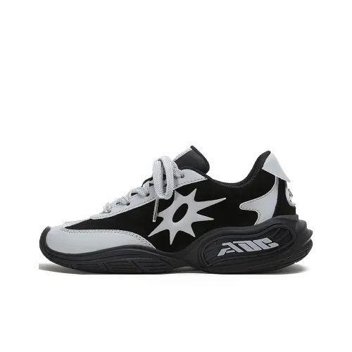 ADCDAVINCI Anti Slip Wear Resistant Low Top Chunky Sneakers Unisex Black Gray Color