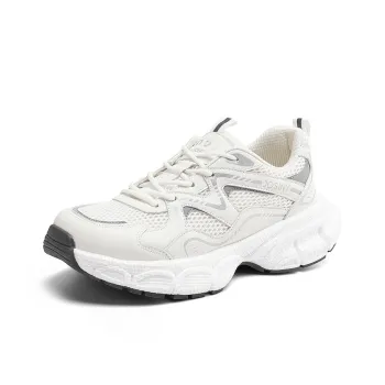 JOSINY Chunky Sneakers Women's Low Top Beige Gray/Champagne Gold