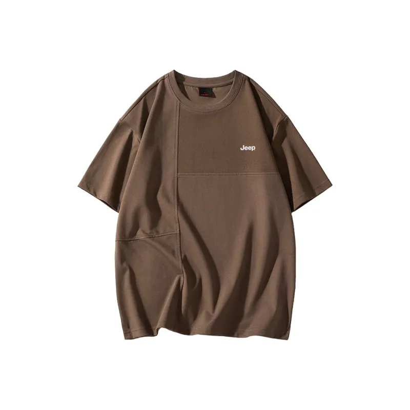 Jeep Casual Loose Fit Pullover Crew Neck Short Sleeved T Shirts Unisex-12