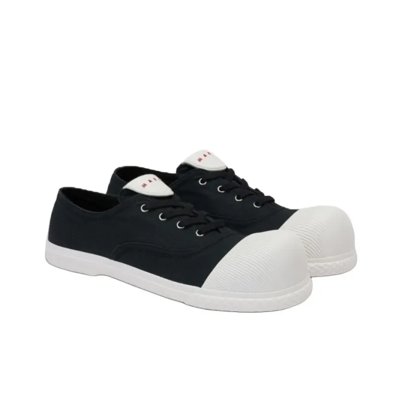 MARNI COTTON WAVE Low Top Canvas Shoes Men's Black-2