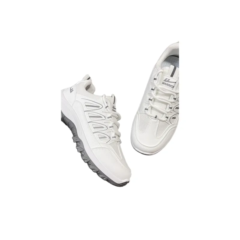 Warrior Shock Absorbing, Non Slip, Wear Resistant, Breathable And Lightweight Low Top Running Shoes Unisex White Gray-6