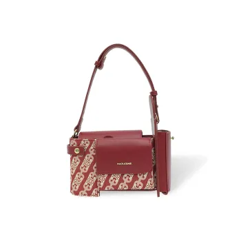 MACK JODAER Microfiber Synthetic Leather Shoulder Bag Women's Red