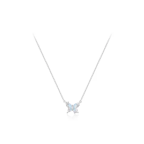 LUYUO S925 Silver Girlish Heart Big Everyday Commute Versatile Premium Feel Gift Box Set Necklace Women's