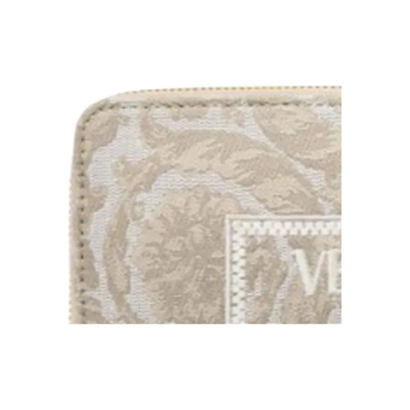 VERSACE Barocco Canvas Wallet Women's Beige-3