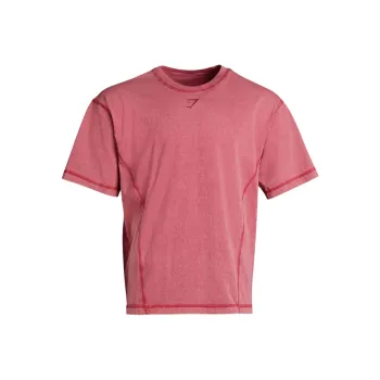 GYMSHARK HERITAGE WASHED T SHIRT T Shirt Men's Vintage Pink