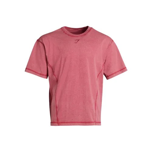 GYMSHARK HERITAGE WASHED T SHIRT T Shirt Men's Vintage Pink