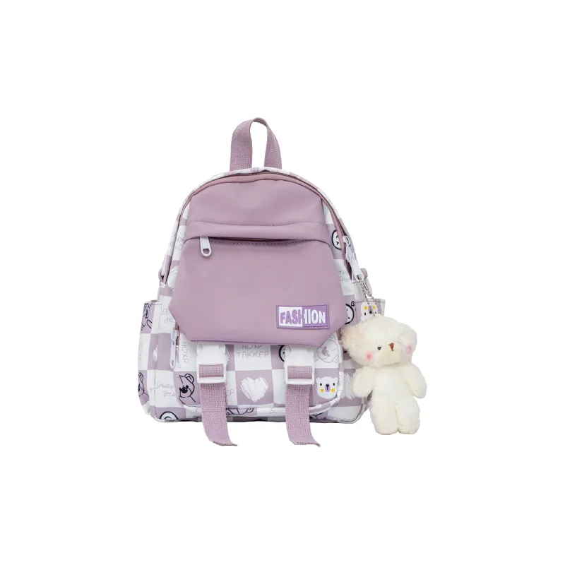 URBAN FOREST Nylon Backpack Unisex Black/Purple/Orange/Green/Blue/Pink-6