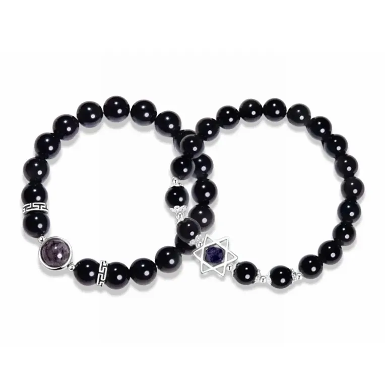 JUICY GRAPE Obsidian Bracelets Unisex-0