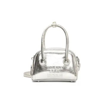 ROUNDOT PU Handbag Women's Silver/Black