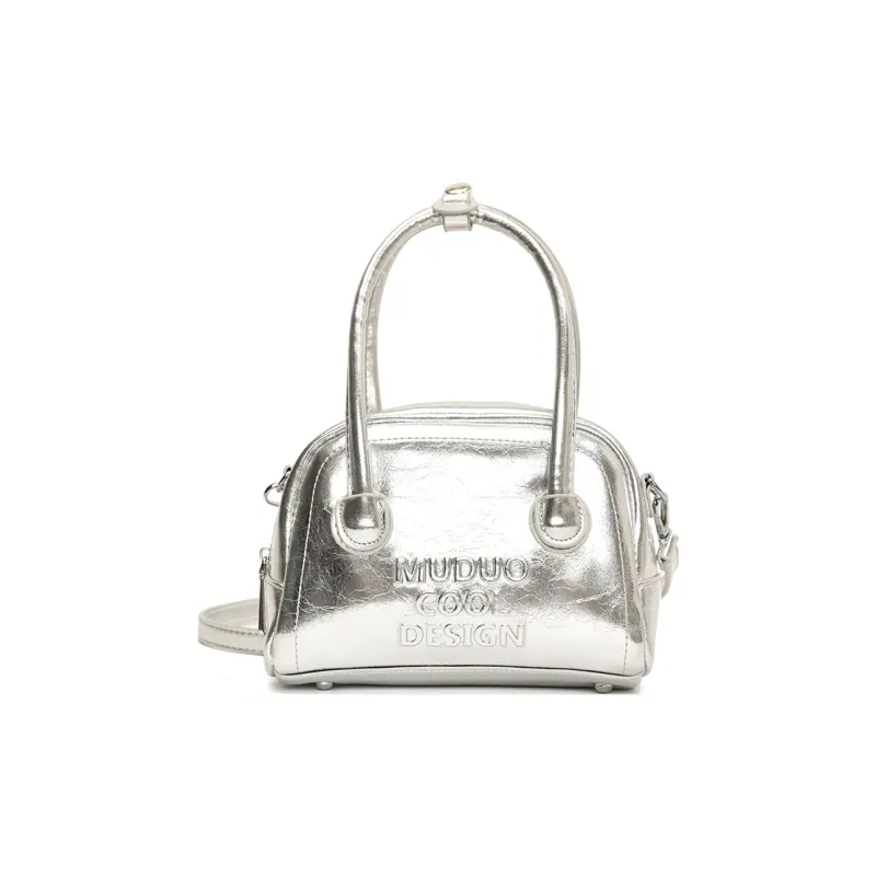 ROUNDOT PU Handbag Women's Silver/Black-0