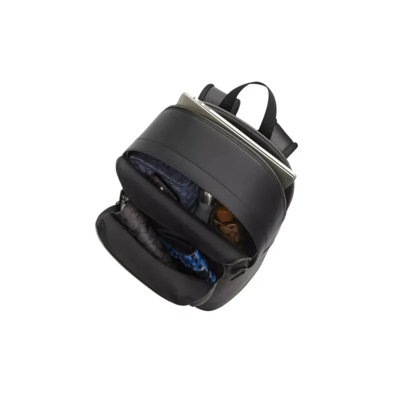 COACH Smooth Calf Leather Backpack Tubas Men's Gray-3