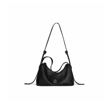 JELLYTOYBOY Vegetable Tanned Sheepskin Everything Pillow Bag Shoulder Bag, Crossbody Bag, Handbag Regular Women's Black