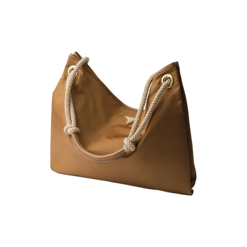 PRADA Re Nylon Recycled Polyamide Shoulder Bag Large Size Women's Brandy-1