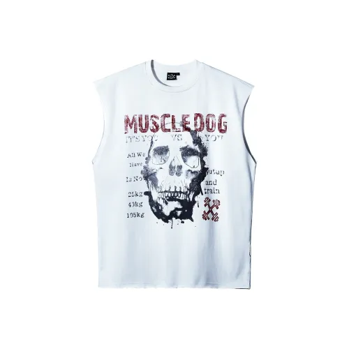 Muscle Dog Tank Tops Men's White