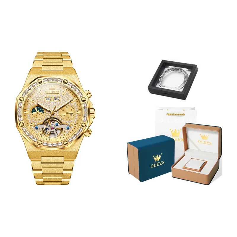 OLEVS Play The Cool Series Mechanical Movement Stainless Steel Watchband Watch Men's Watches Silver Dial-8