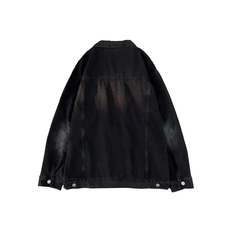 Nuthink Denim Jacket Unisex Black-1