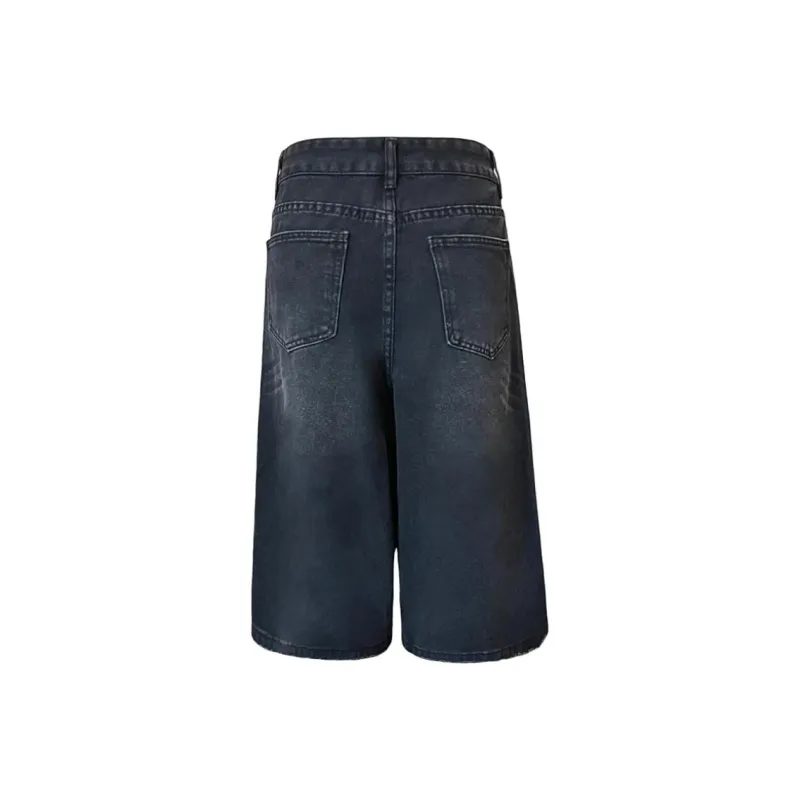 Wen Shan Denim Shorts Women's Black Gray-1
