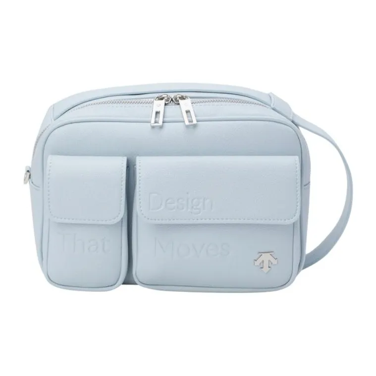 DESCENTE Synthetic Leather One Shoulder Handbag Mini Women's Light Blue-3