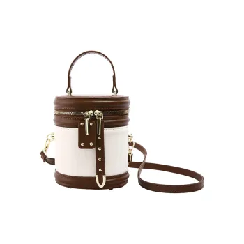 ROUNDOT PU Shoulder Bags Handbags Women's White & Coffee/White & Khaki/Black/Burgundy