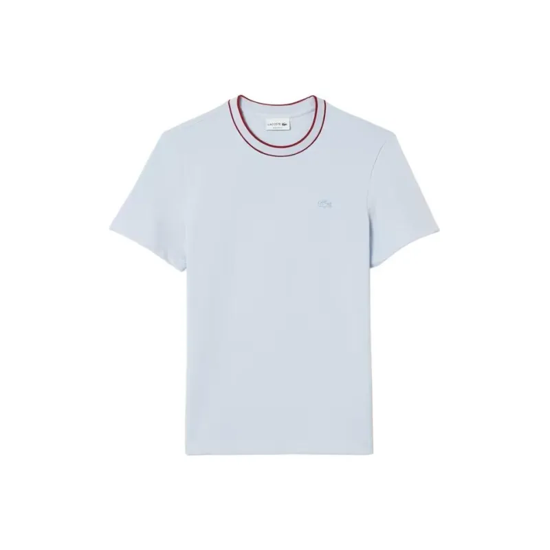 LACOSTE Stretch Piqué Stripe Collar T shirt-0