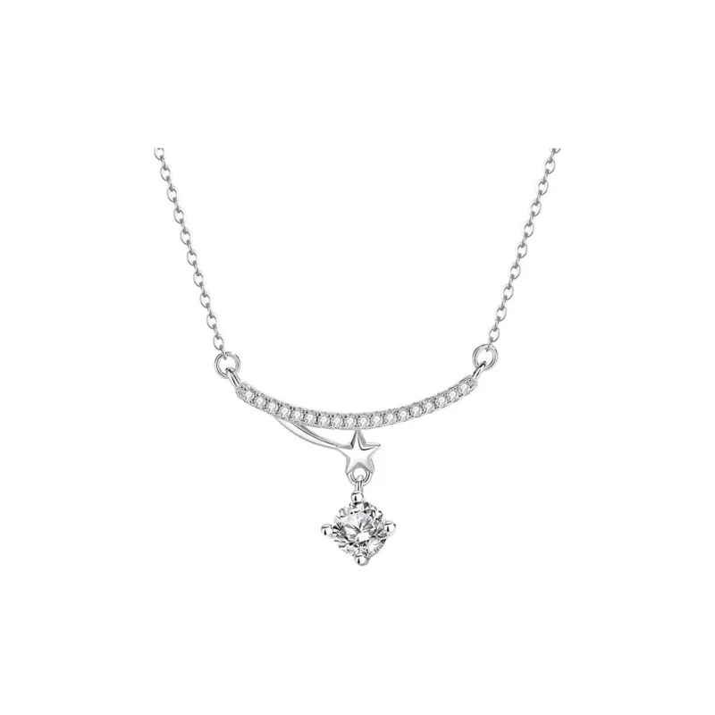 Di Su Xing 925 Sterling Silver Zircon Necklaces Women's-0