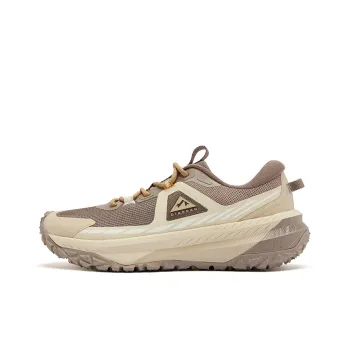 QIAODAN Breathable Lightweight Low Top Trail Running Shoes Men's Beige Brown