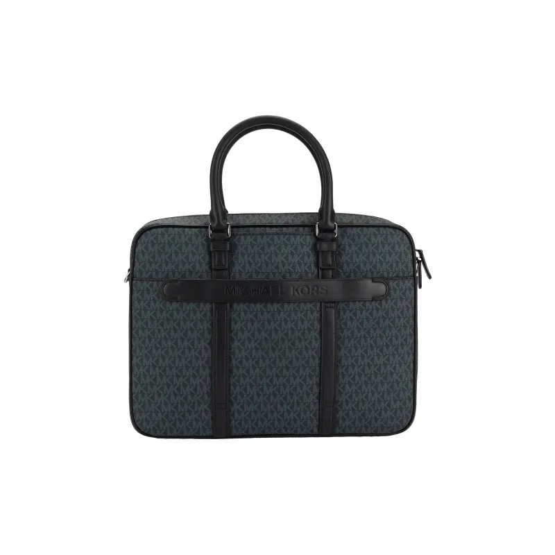 MICHAEL KORS Hudson Artificial Leather Briefcase, Handbag Men's Dark Blue-2