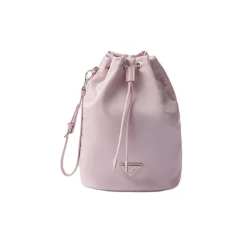 PRADA Re Nylon Recycled Polyamide Bucket Bag Handbag Women's Snowflake Gypsum Pink