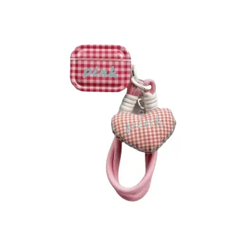 Beams Compatibility Airpods4/3/Pro/Pro2 Silicone Cute Pink Mesh With Cord Headphone Cases