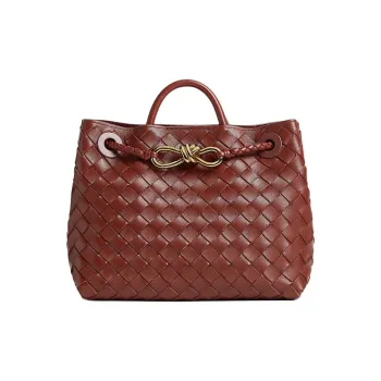Bottega Veneta Andiamo Series Sheepskin Shoulder Bag Crossbody Bag Handbag Small Size Women's Sapele Red