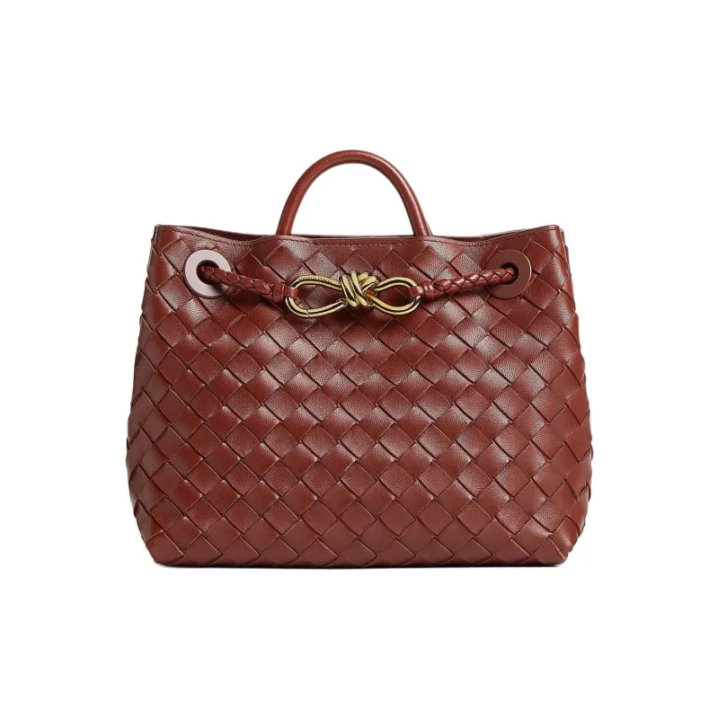 Bottega Veneta Andiamo Series Sheepskin Shoulder Bag Crossbody Bag Handbag Small Size Women's Sapele Red-0
