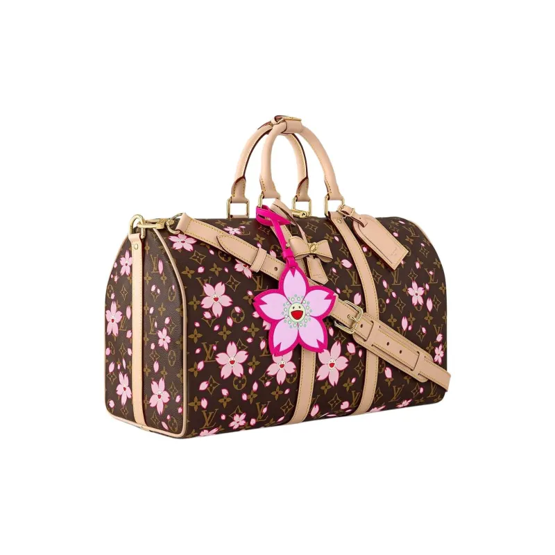 LOUIS VUITTON X Takashi Murakami Keepall Bandouliere 45 Sakura Brown-1