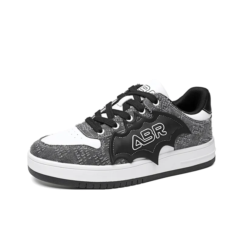 ABIDJAN Bat Star Denim Collection Lightweight And Breathable Low Top Skateboard Shoes Unisex Denim Black-1