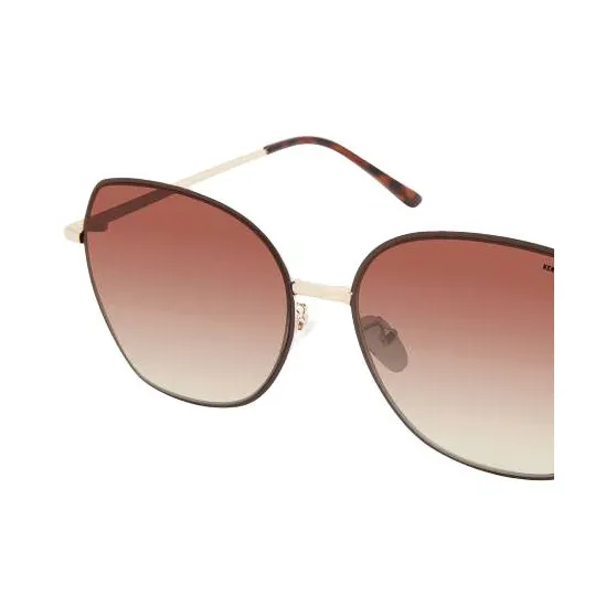 KENNETH COLE Metal Irregular Shape Sunglasses Unisex Brown-2